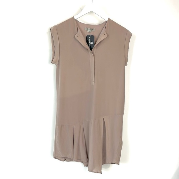 AllSaints Roka Rose Pink Silk-Blend Asymmetrical Dress - Picture 2 of 11